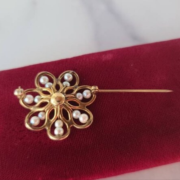 Marvella 12KT GF Floral Brooch - Picture 7 of 10